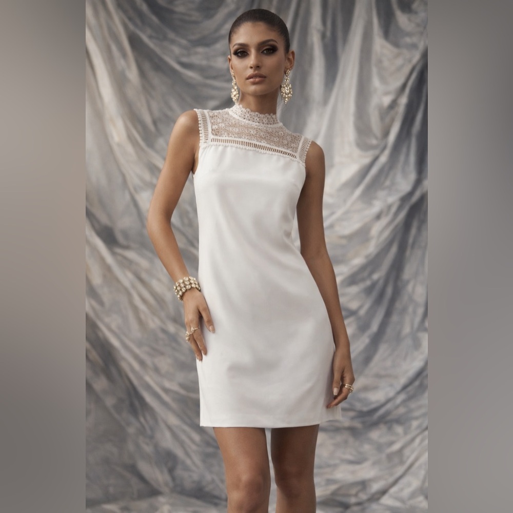 Ted Baker White Sheath Mini Dress – Size 0 | Excellent Preloved Condition